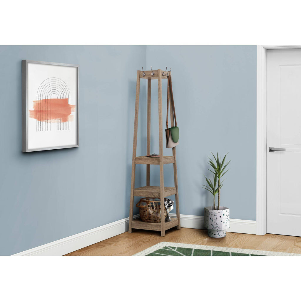 Corner Coat Rack with 3 Shelves N542
