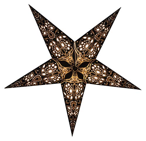 24 Inch White 3D 5-Point Paper Star Lantern E689571