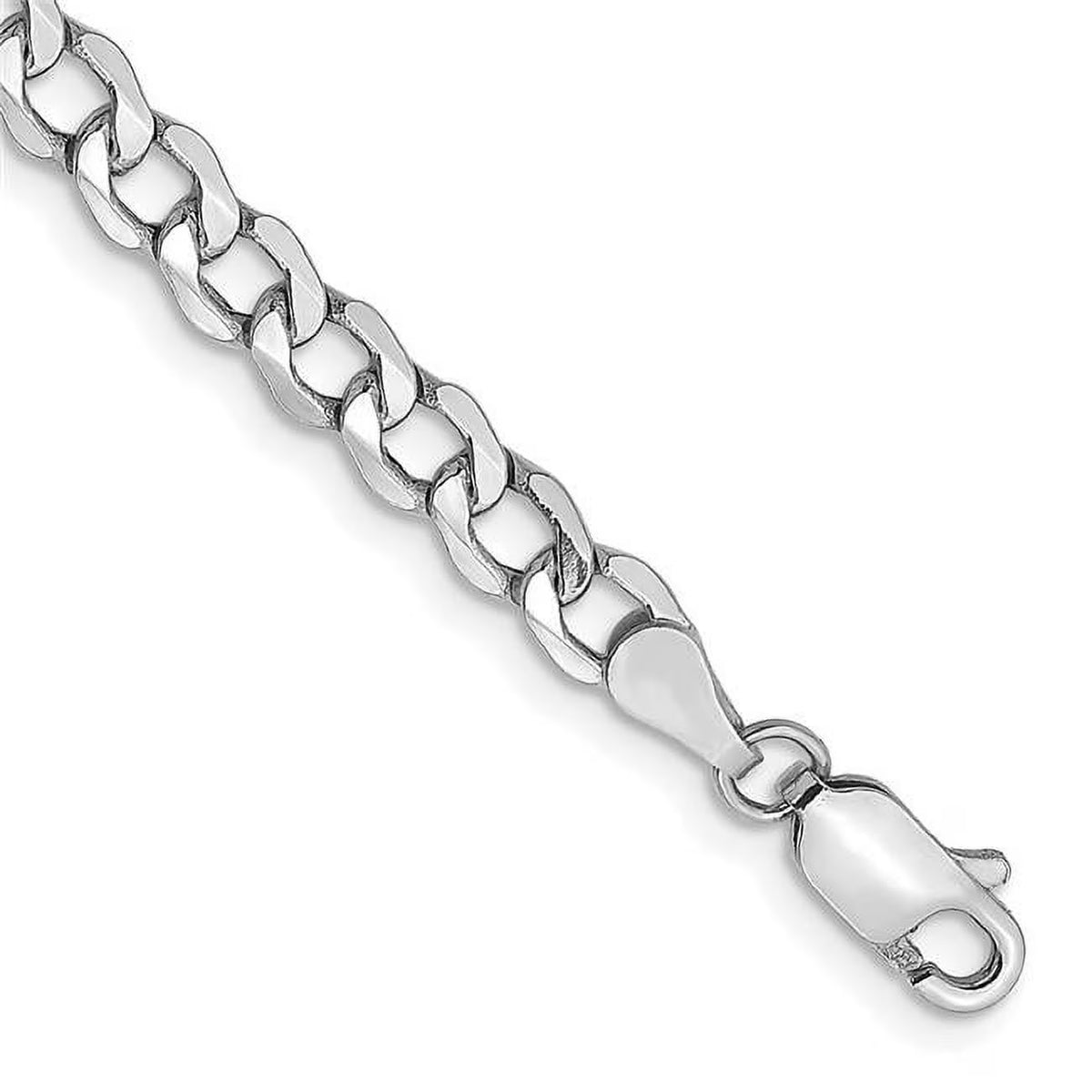 14 Karat White Gold Curb Chain Bracelet Y347331