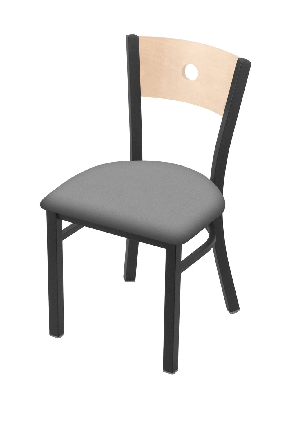 Pewter Finish Chair with Natural Back and Folkstone Grey Seat O2522