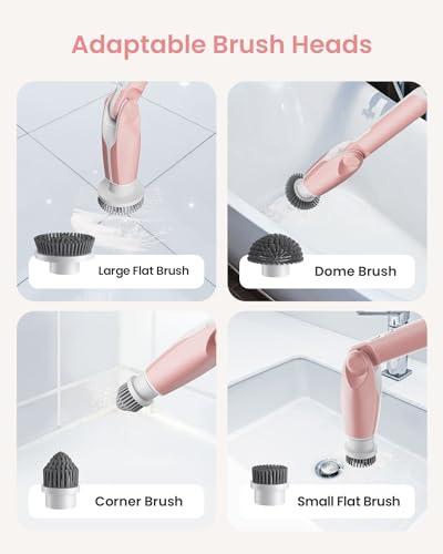 Electric Spin Scrubber with 8 Brush Heads and Long Handle R45094