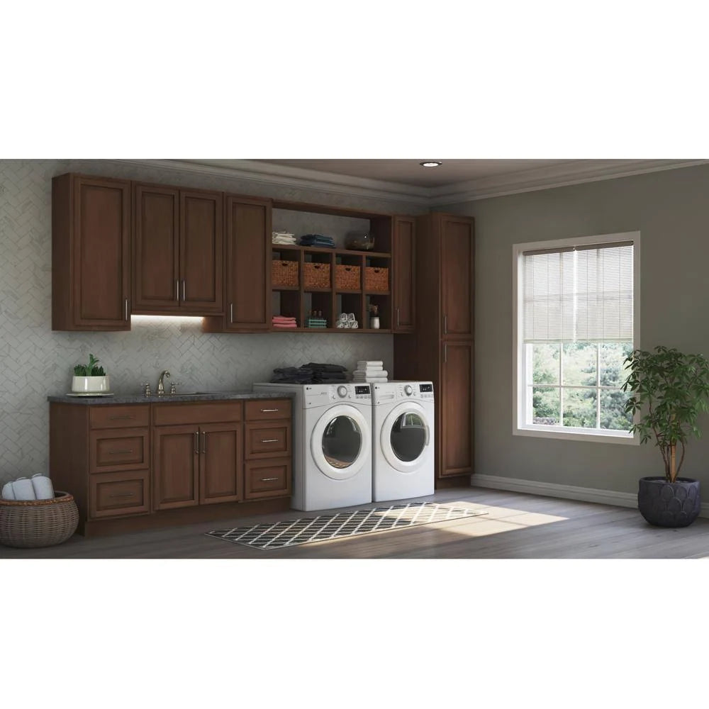 36x23.5x12 in. Cognac Medium Brown Wall Bridge Kitchen Cabinet V48955