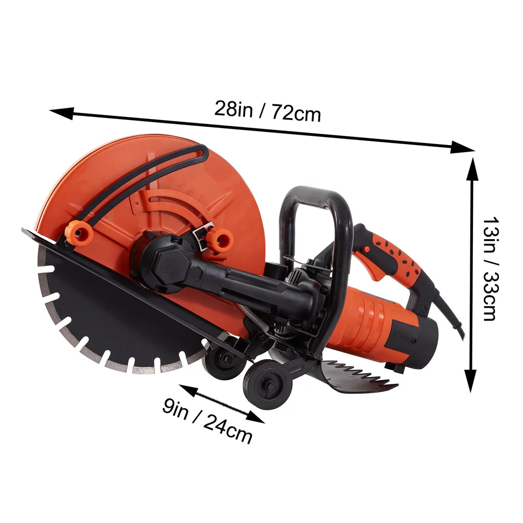 14'' Electric Concrete Saw Wet/Dry Saw Cutter with Water Pump and Blade O65960
