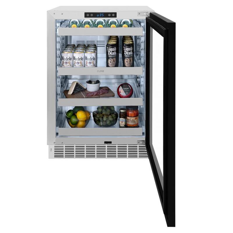 24 in. Single Zone 151-Can Panel Ready Beverage Fridge with Glass Door N7052
