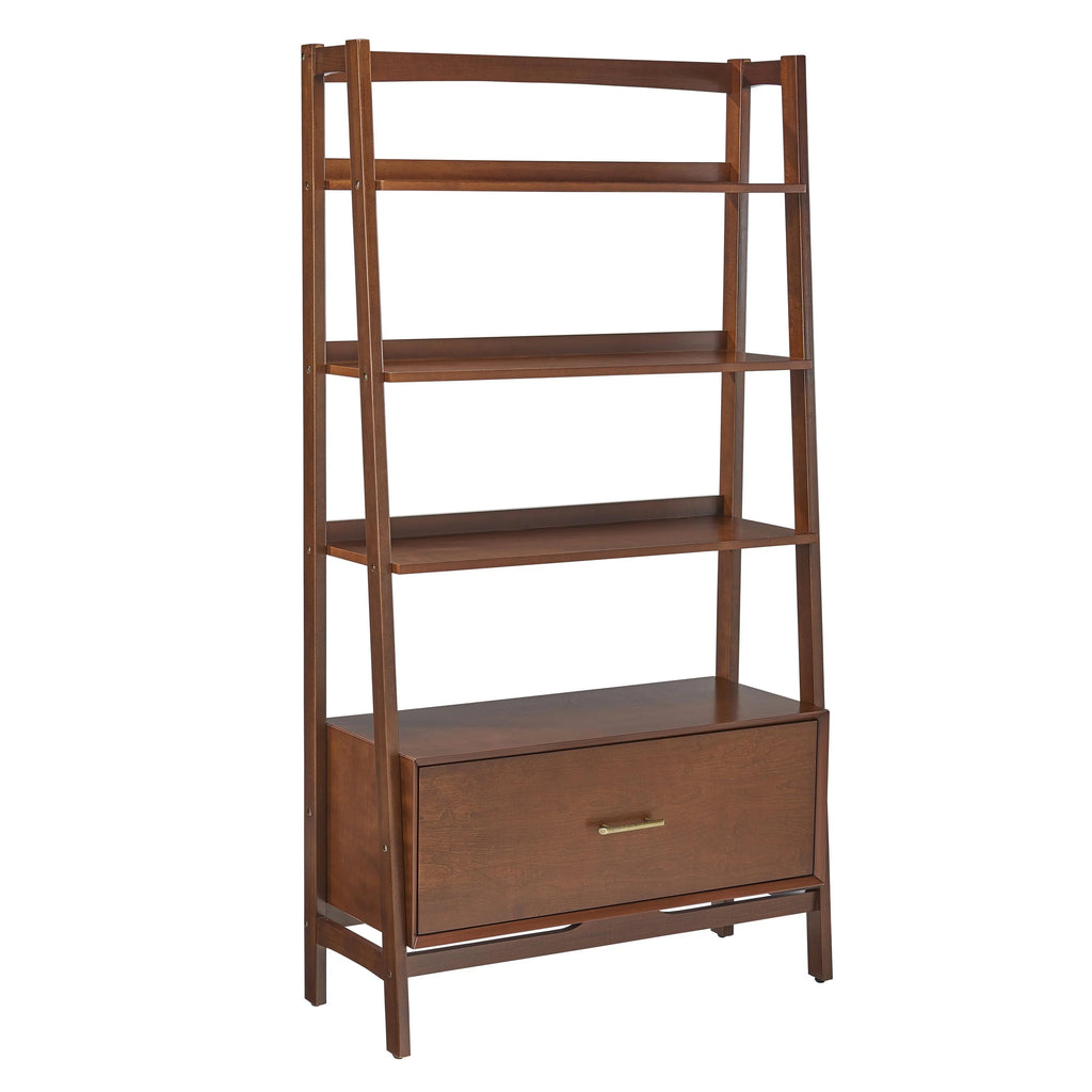 Mahogany Wood 4 Shelf Etagere Bookcase U77839
