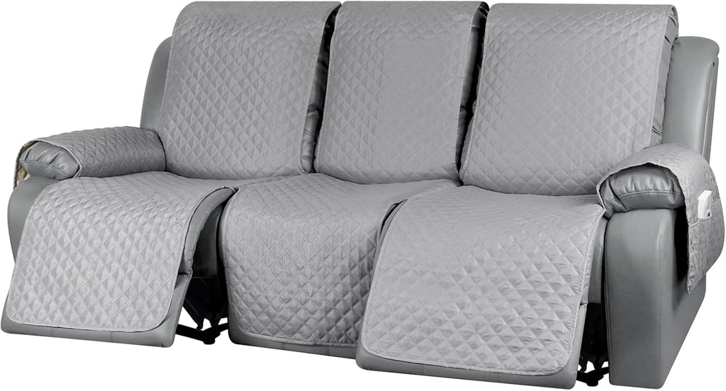 Light Gray 3 Seat Recliner Sofa Cover D4241
