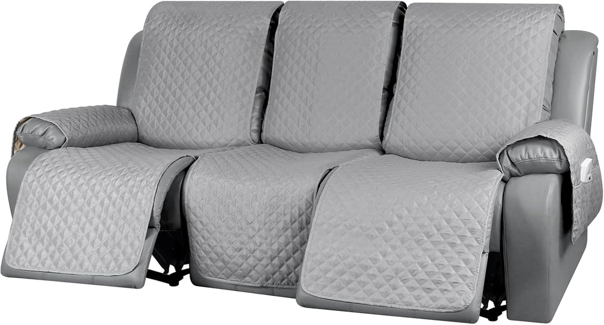 Light Gray 3 Seat Recliner Sofa Cover D4241