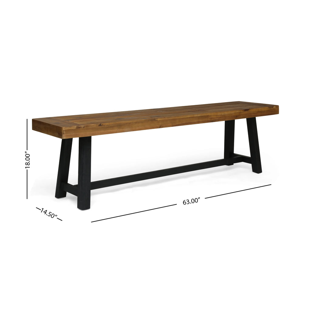 Acacia Wood Outdoor Bench Set of 2 M5236