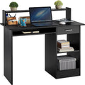 Wood Computer Desk with Drawers and Keyboard Tray W956