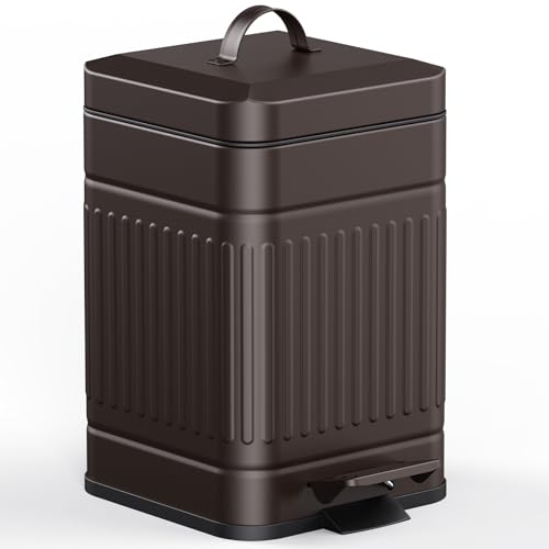 Small 5L Stainless Steel Trash Can with Lid and Step Pedal R829