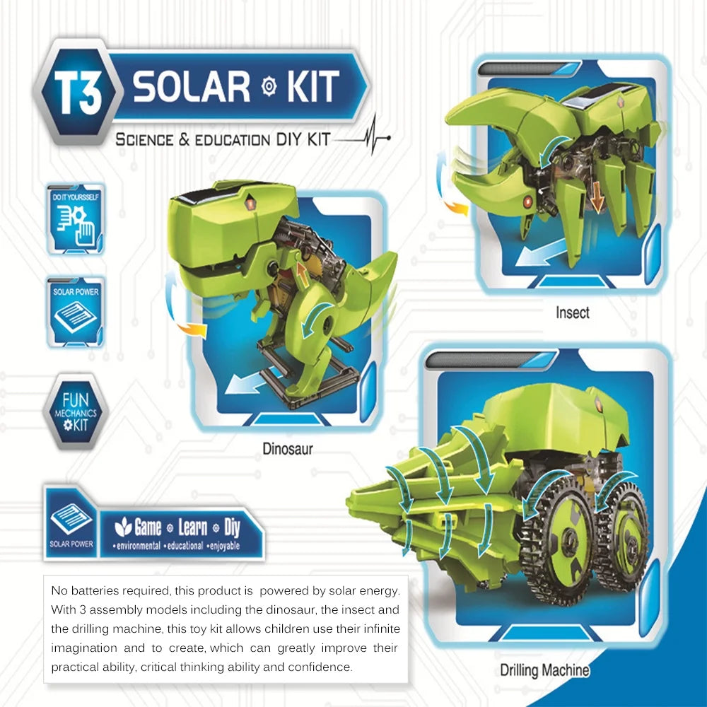 3 in 1 Solar Robot DIY STEM Science Experiment Assembly Model T48309