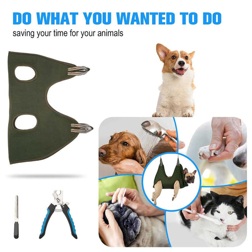 10 in 1 Pet Grooming Hammock Harness with Nail Clippers S8864