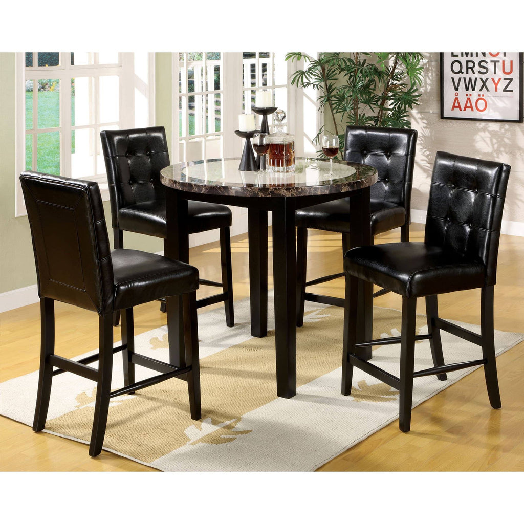 Black 5-Piece Round Pub Set Q32990