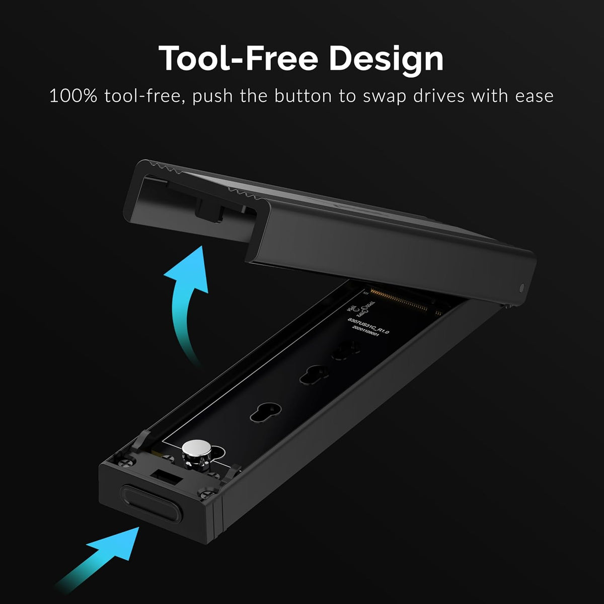 USB 3.2 10Gbps Type C Tool Free Enclosure for M.2 PCIe NVMe and SATA SSDs U39787