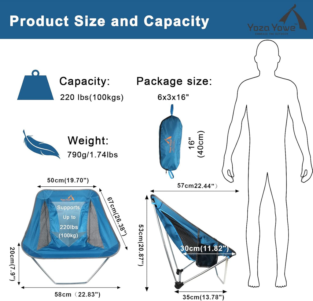 Compact Folding Camping Chair with Carry Bag H55420