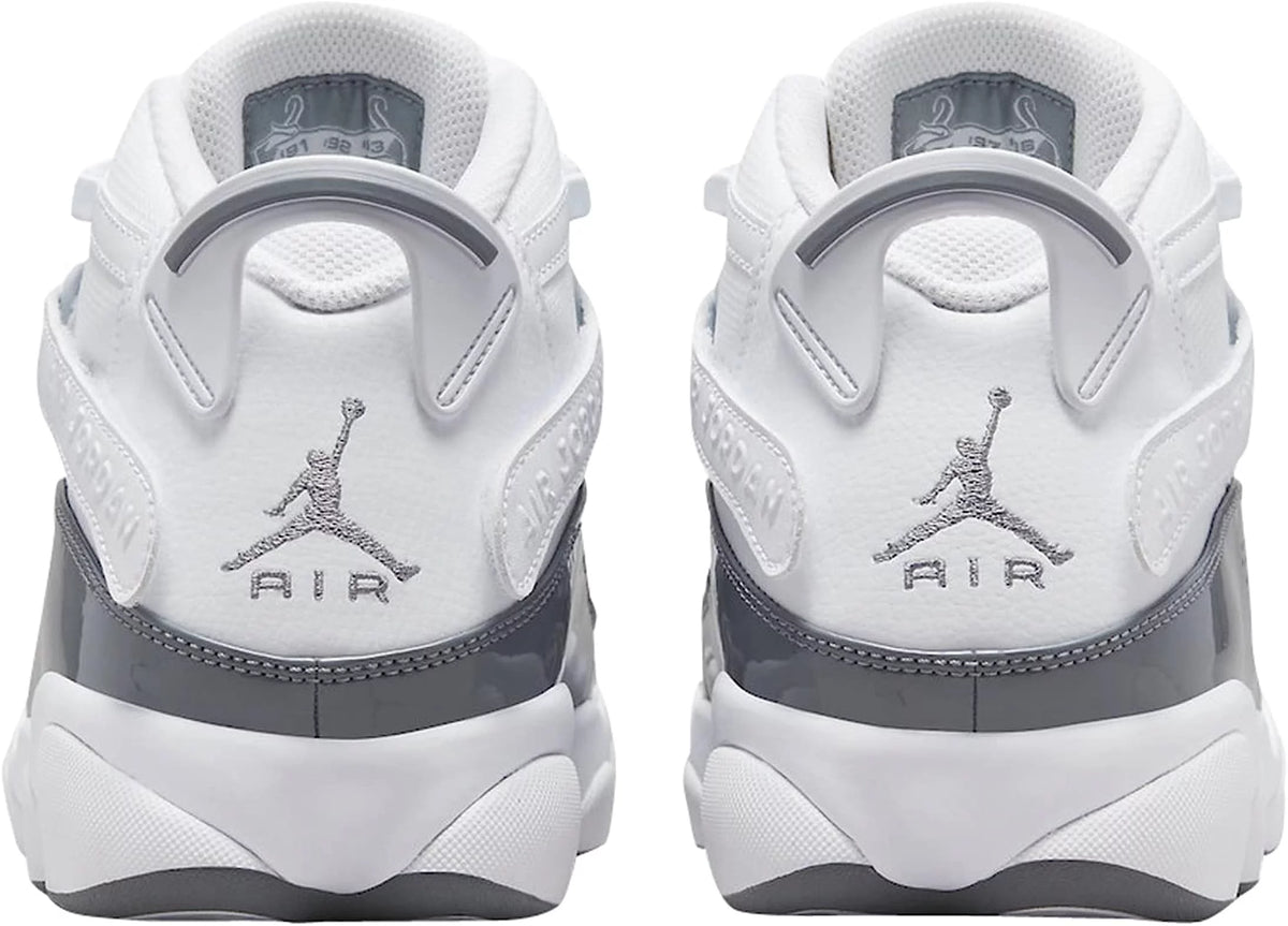 White Gray Leather Basketball Shoes I6408