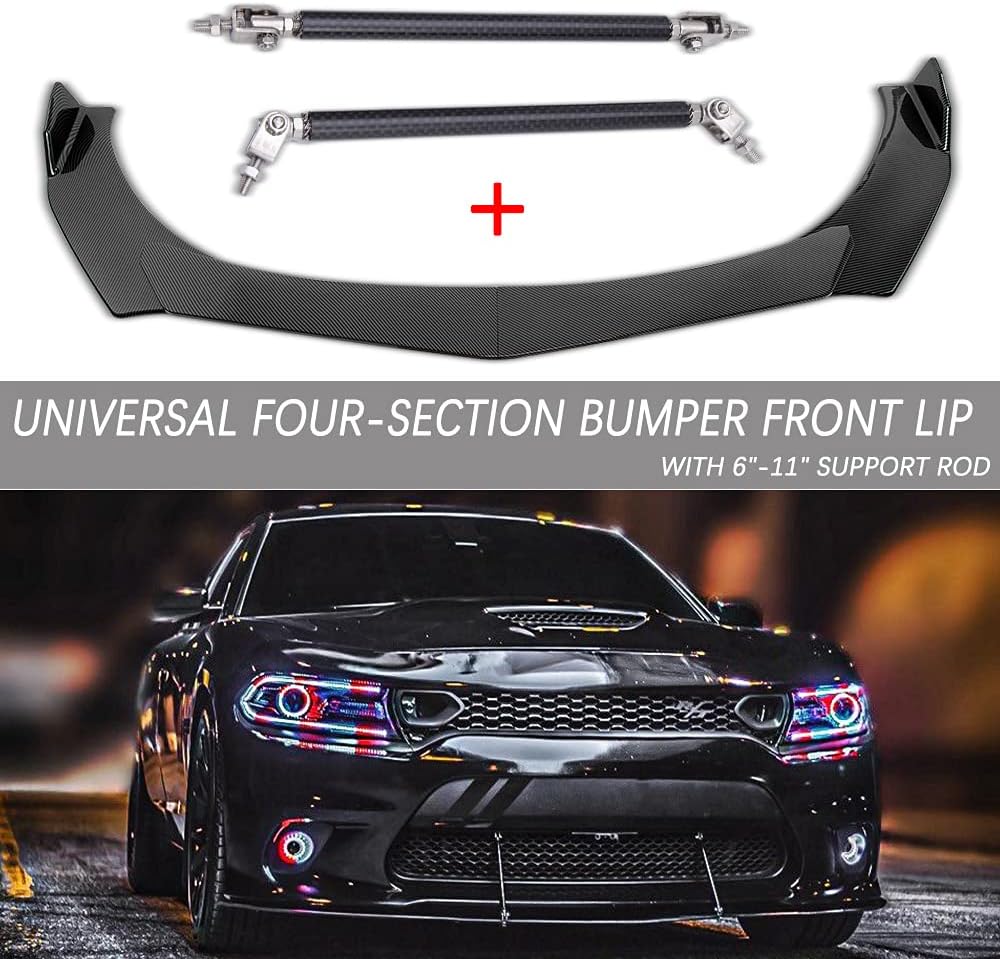 Red Adjustable Front Bumper Splitter Rods Pack of 2 S746145