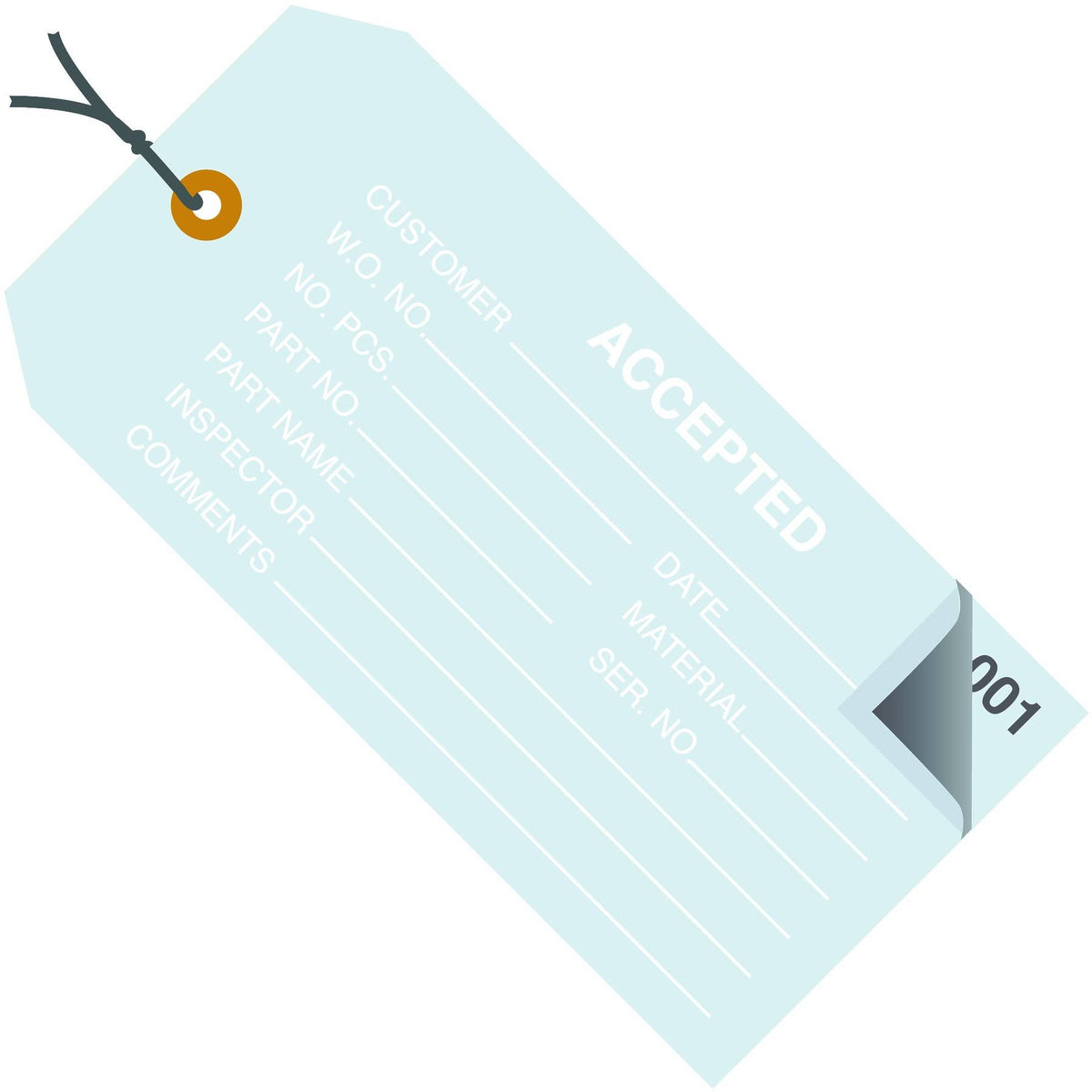 Inspection Tags 2 Part Numbered 001-499 Pre-Strung M3845