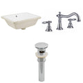 White Rectangle Undermount Sink Set T834496