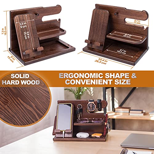Wood Phone Docking Station Organizer D194