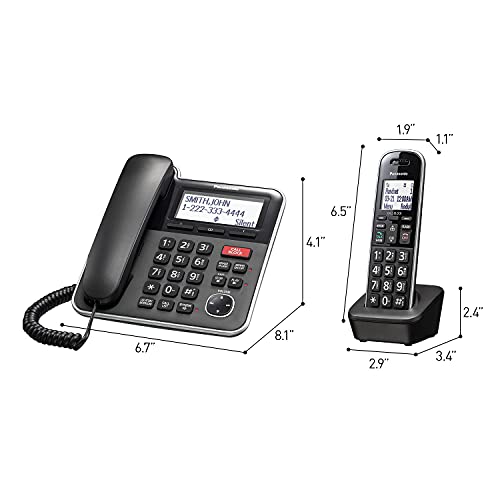 2 Handset Corded/Cordless Phone System with Answering Machine P9564