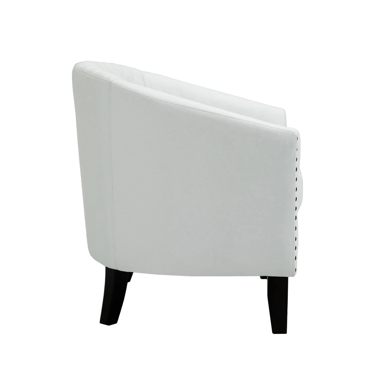 Faux Leather Accent Barrel Chair Set of 2 White C74057