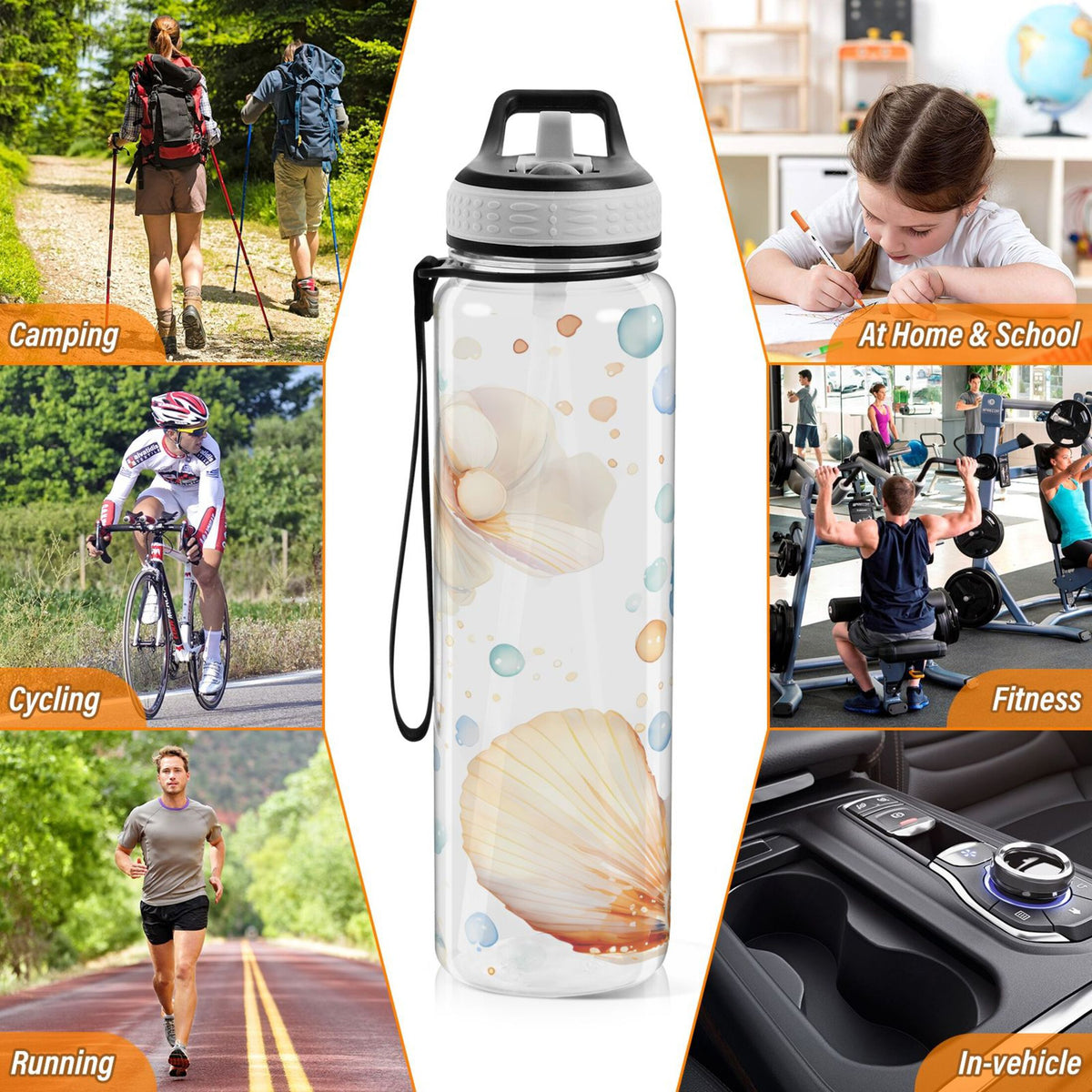 32oz Tritan Leakproof Clear Sports Water Bottle Z6722