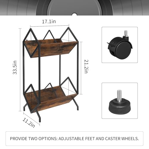 Black 1 Tier Vinyl Record Storage Rack P829
