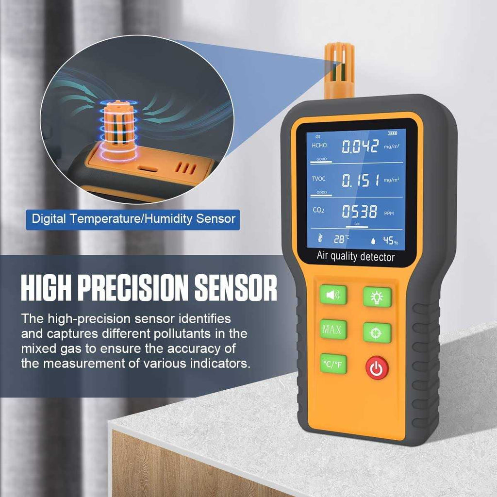 Air Quality Monitor CO2 Meter Carbon Dioxide Formaldehyde Detector N358