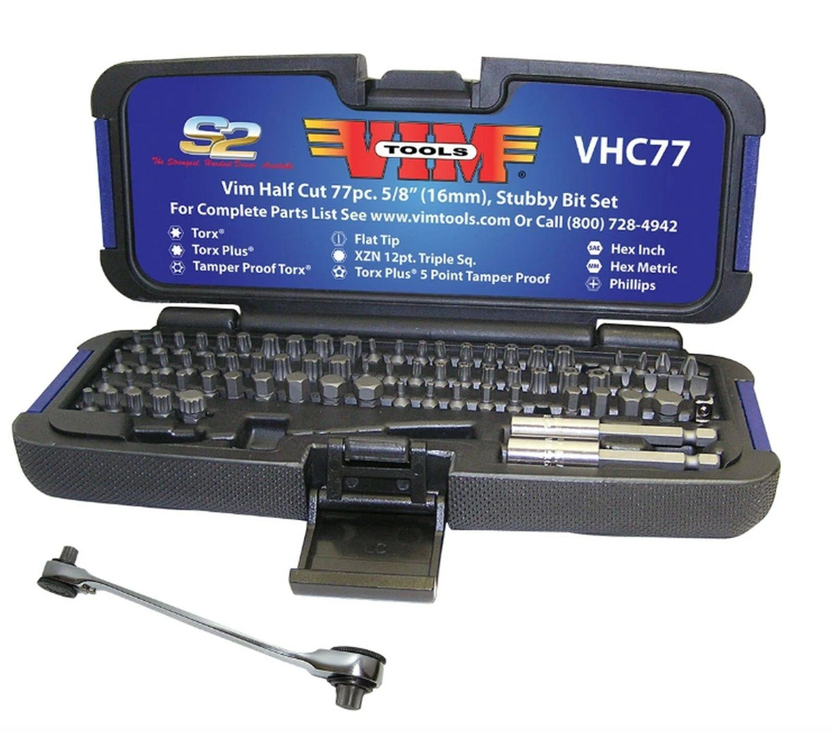 77 Piece Half Cut Stubby Bit Set F572