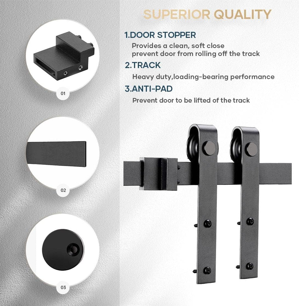 4 FT Mini Sliding Double Barn Door Hardware Track Kit Z6528