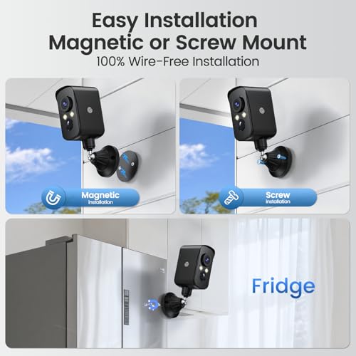 Wireless Outdoor Security Camera, 2K, Night Vision, IP65 Y87757