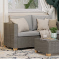 Gray Wicker Outdoor Love Seat Y2524