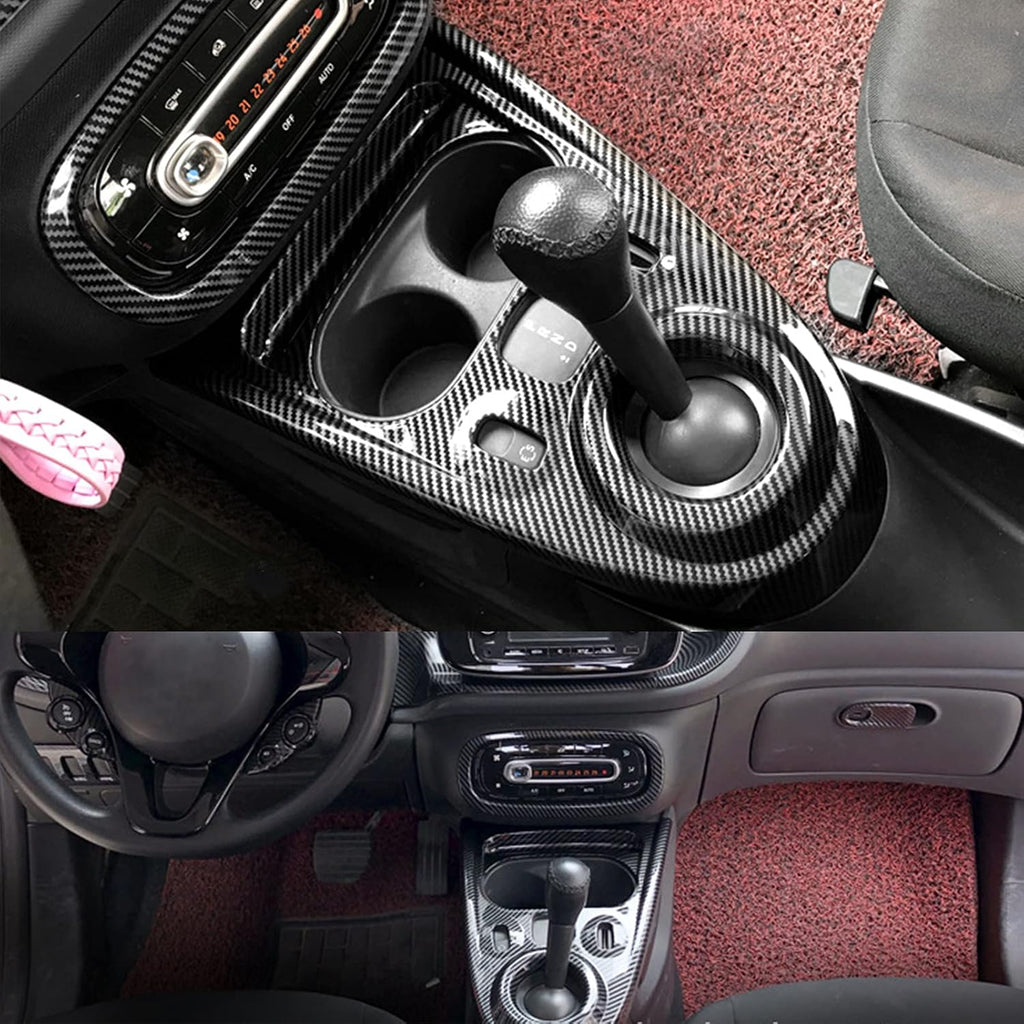 Carbon Fiber Style Gear Shift Panel Cover Sticker Pack of 2 F271