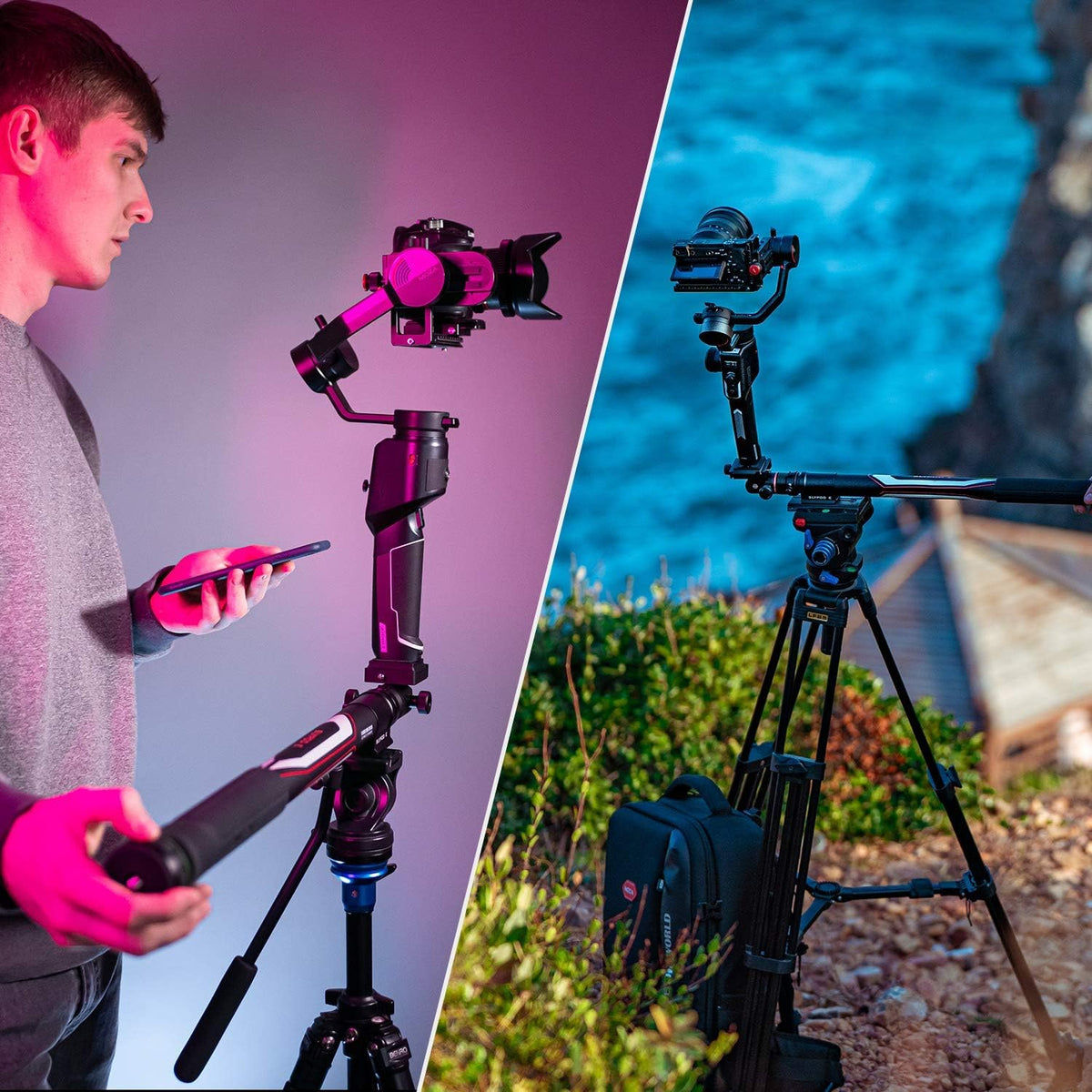 Motorized Camera Slider Monopod with Tripod L354