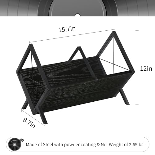 Black 1 Tier Vinyl Record Storage Rack P829