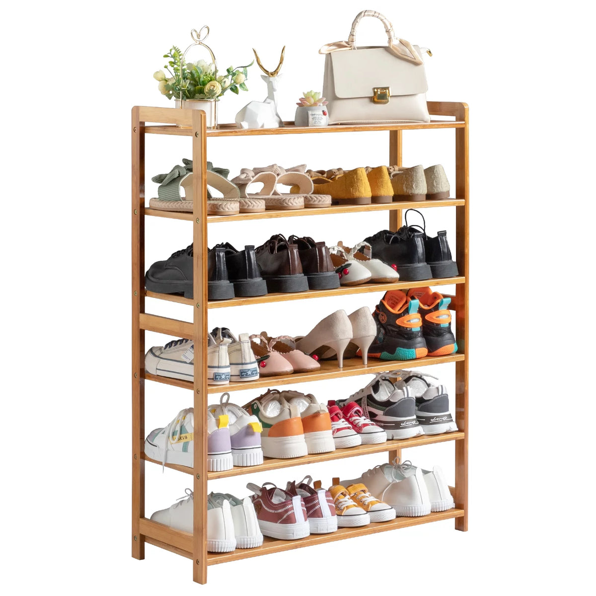 6-Tier Bamboo Wood Shoe Shelf W461903