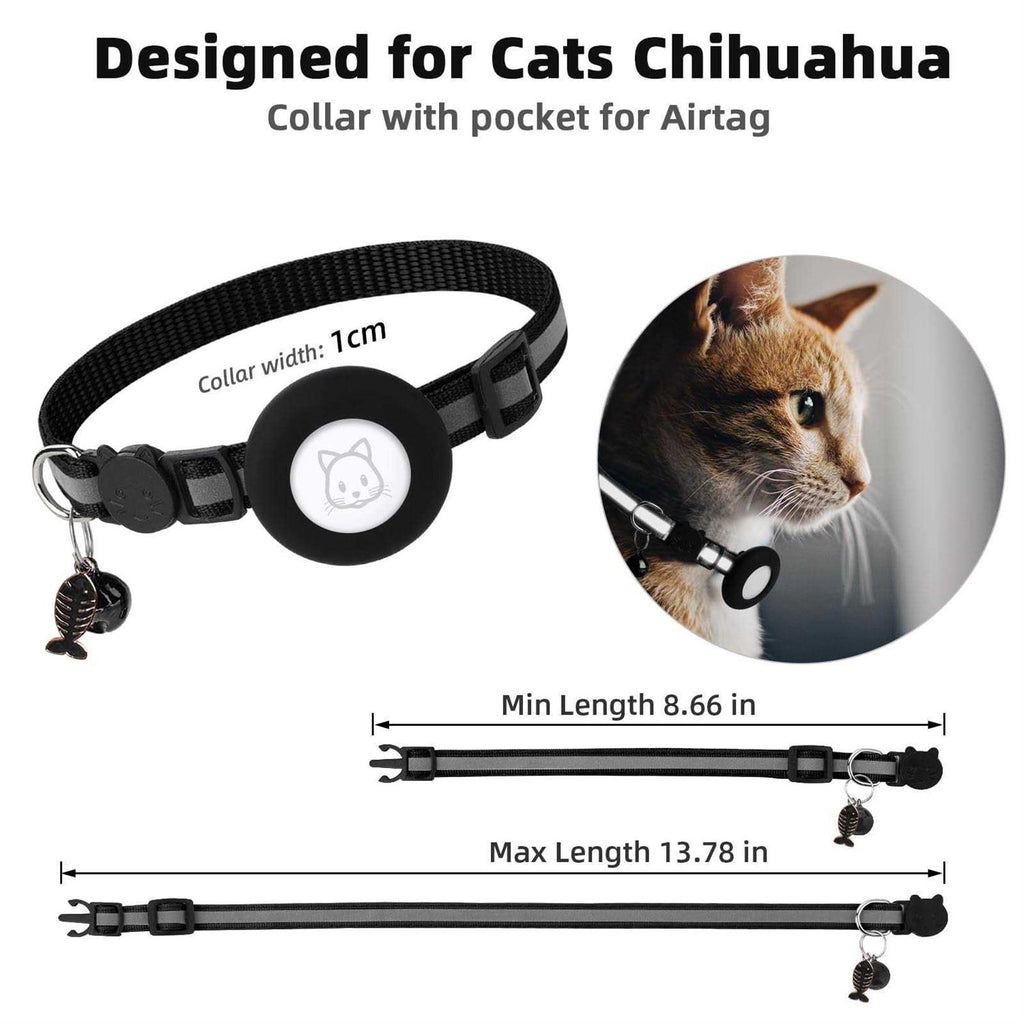 Airtag Cat Collar with Bell and Safety Buckle Q96791