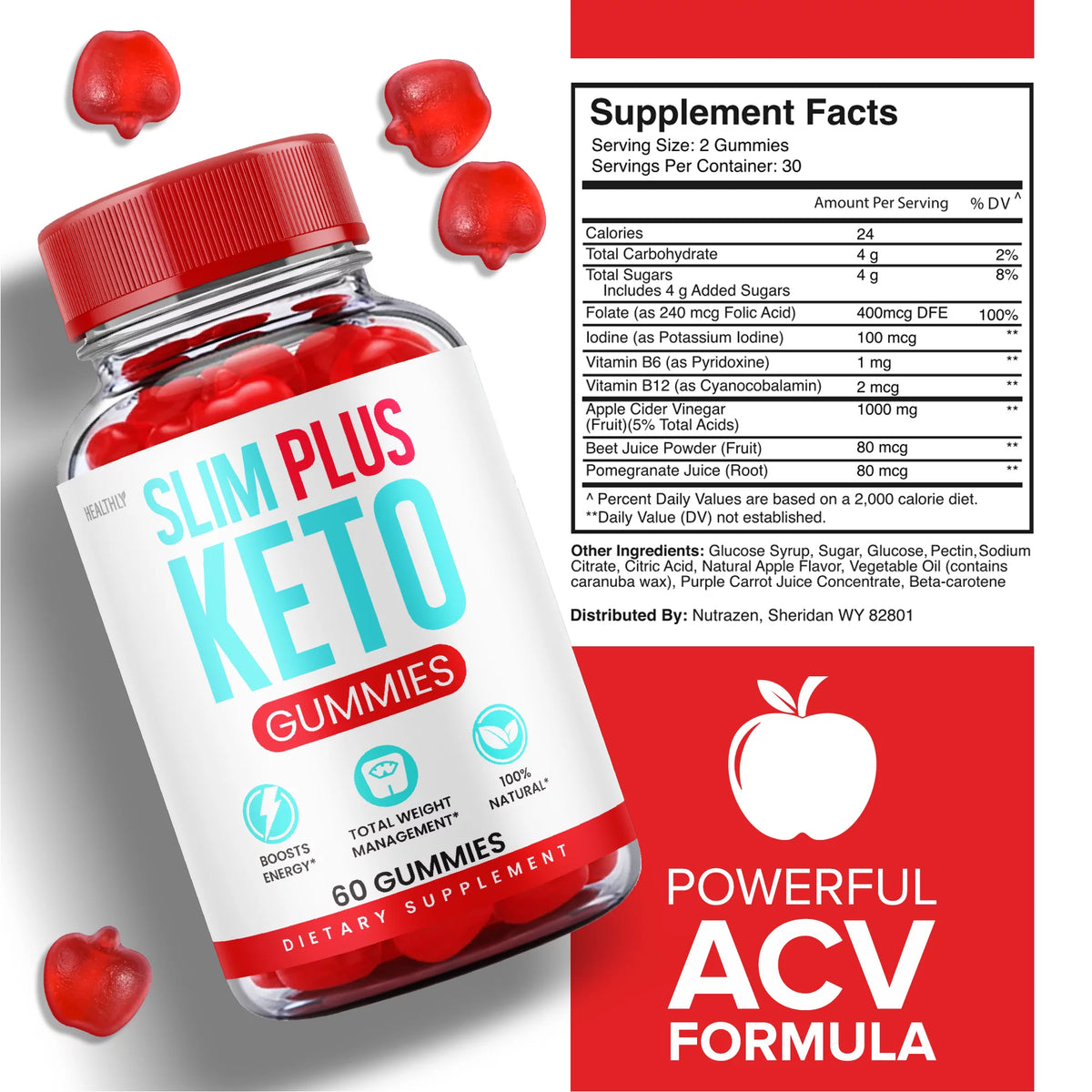2 Pack Keto Gummies with Apple Cider Vinegar 120 Gummies Q2063