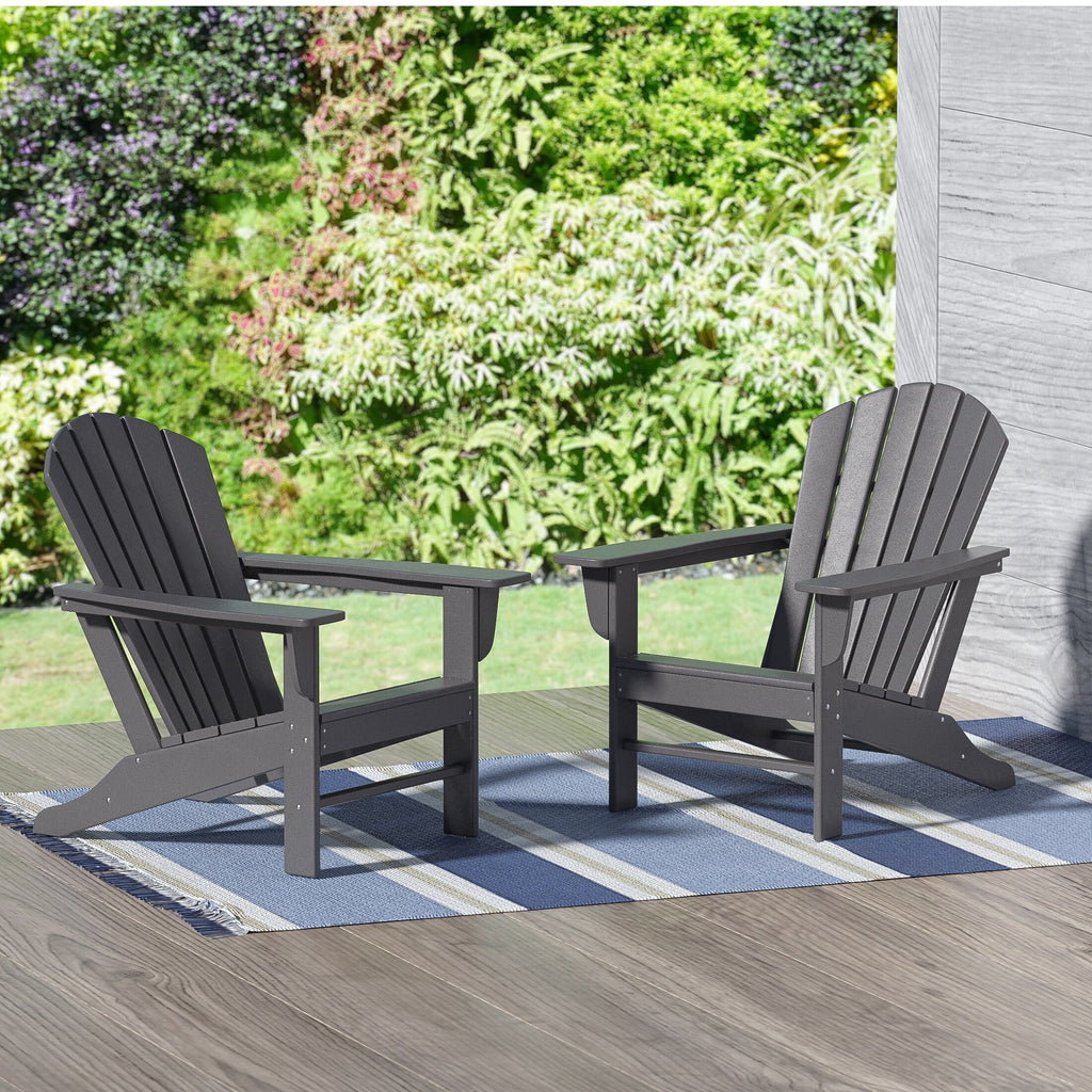 Red All Weather Poly Patio Adirondack Chair Set of 2 B202972
