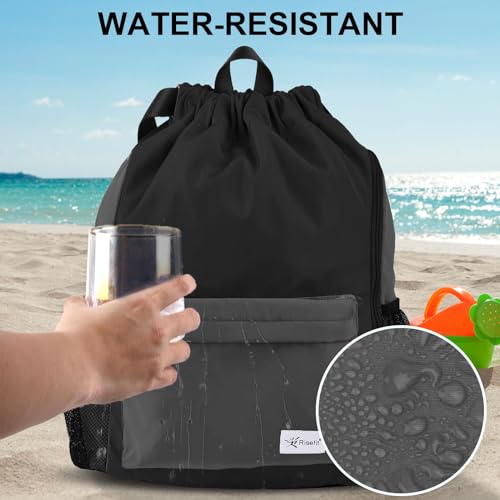 Drawstring Backpack with Mesh Pockets T2619