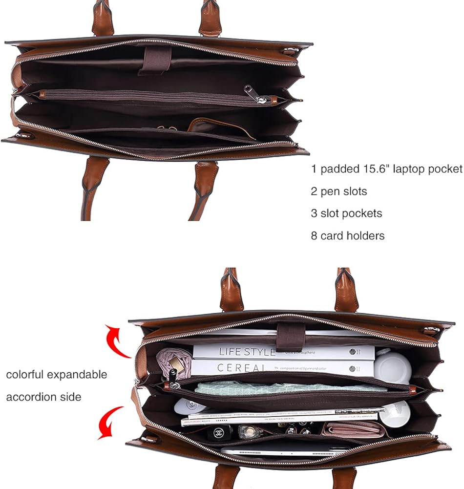 Genuine Leather 15.6 Inch Laptop Shoulder Bag E55849