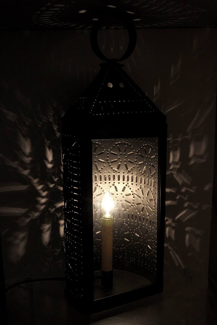 22 inch Glass Front Electric Candle Lantern L697815