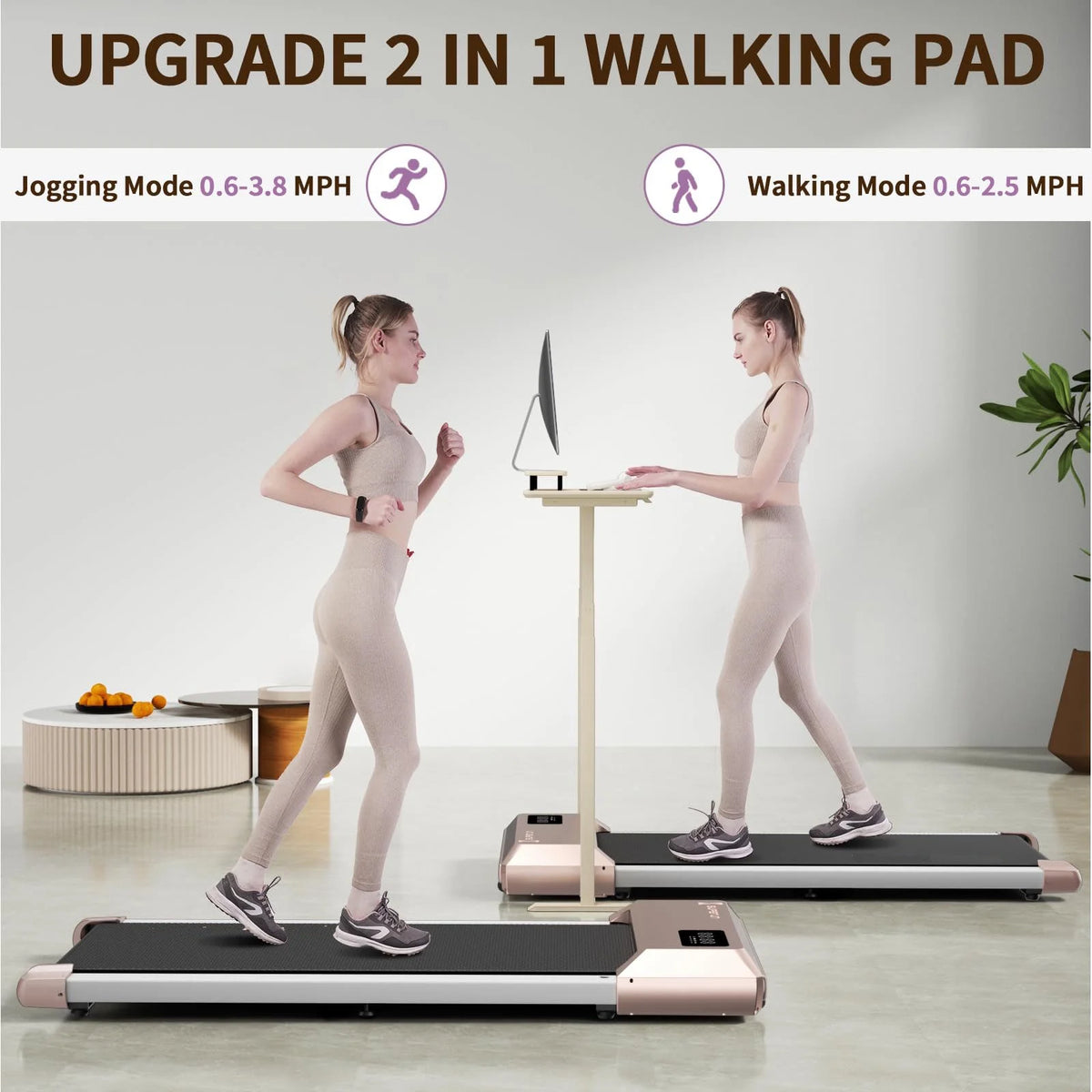2.5Hp Ultra-Quiet Walking Pad Treadmill with Remote Control J307