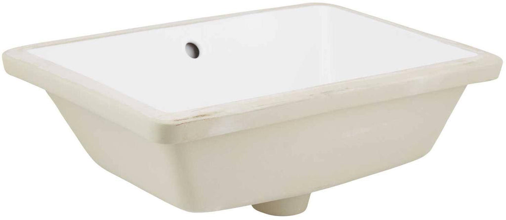 White Rectangle Undermount Sink Set T834496