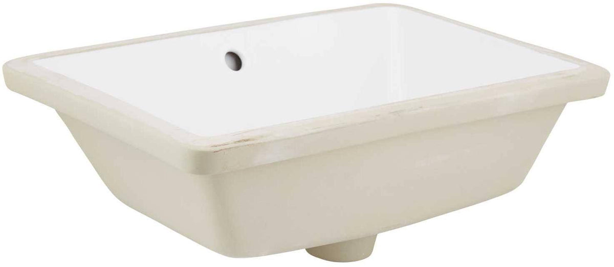White Rectangle Undermount Sink Set T834496