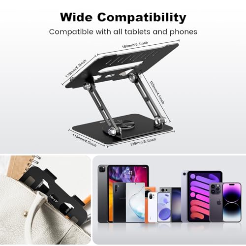 White Adjustable Aluminum Tablet Stand H2362