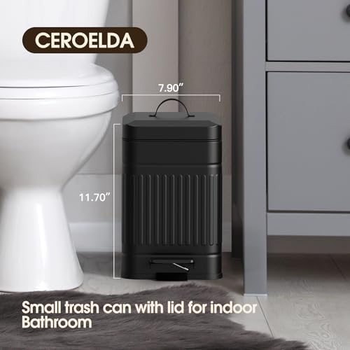 Small 5L Stainless Steel Trash Can with Lid and Step Pedal R829
