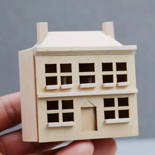 1/12 Dollhouse Villa House Handcraft Unpainted Miniature E104976