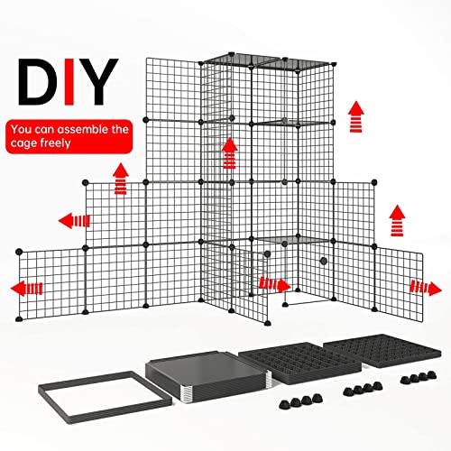 Outdoor Cat Cages Enclosure with Enter Door, 55.1Lx41.3Wx41.3H Cat House Playpen O905253